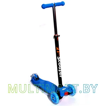 Самокат 21st Scooter Maxi BL 036S голубой, прозрачные колёса